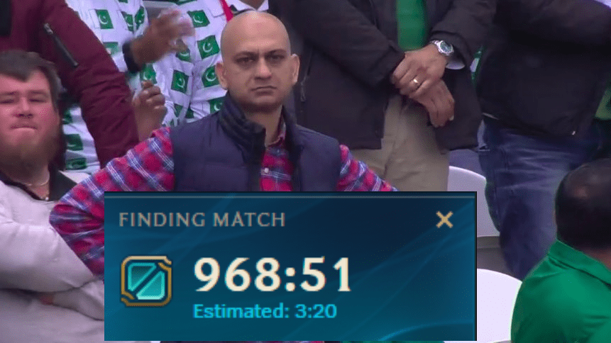 Players looking at this match search time can only think 'I'm so bored I can't even express it'