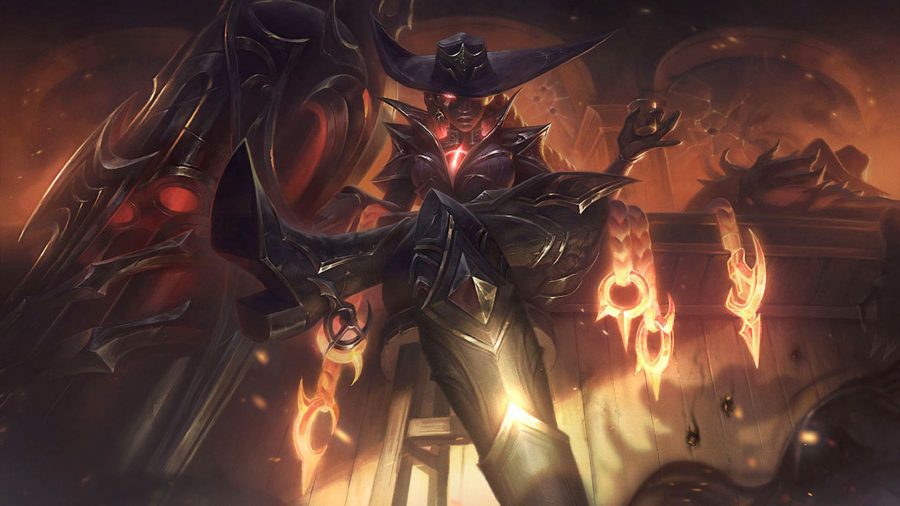 If you didn't know, the shadow at the bottom right of Senna's new skin splash art is Lucian the Cowboy