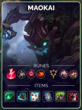 Runes and item build for Maokai Electric Shock