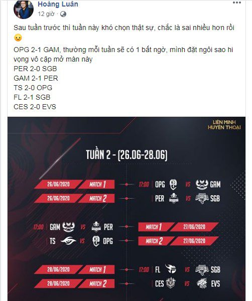 Not just vaguely saying left or right, this time Hoàng Luân even gave the score for 'surely'