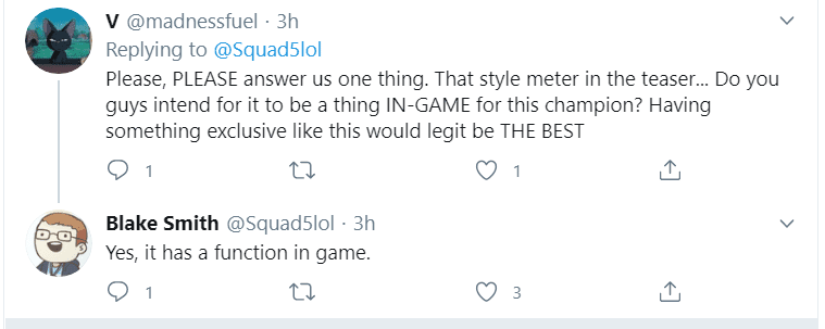 Riot Squad5, the lead designer for the new champion, confirms that it is a game system