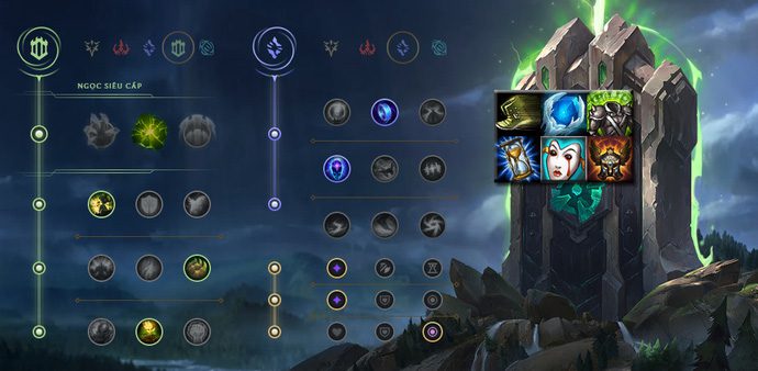 The item build and rune choices for Fiddlesticks in solo lane