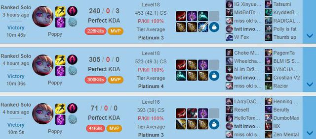 Players exploiting Poppy's bug to climb solo rank in the Western server