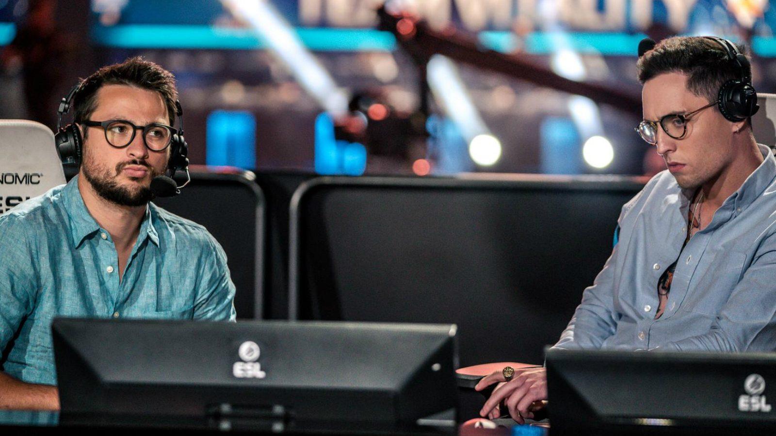 HenryG (in gray shirt on the right) with Sadokist at an ESL-organized tournament