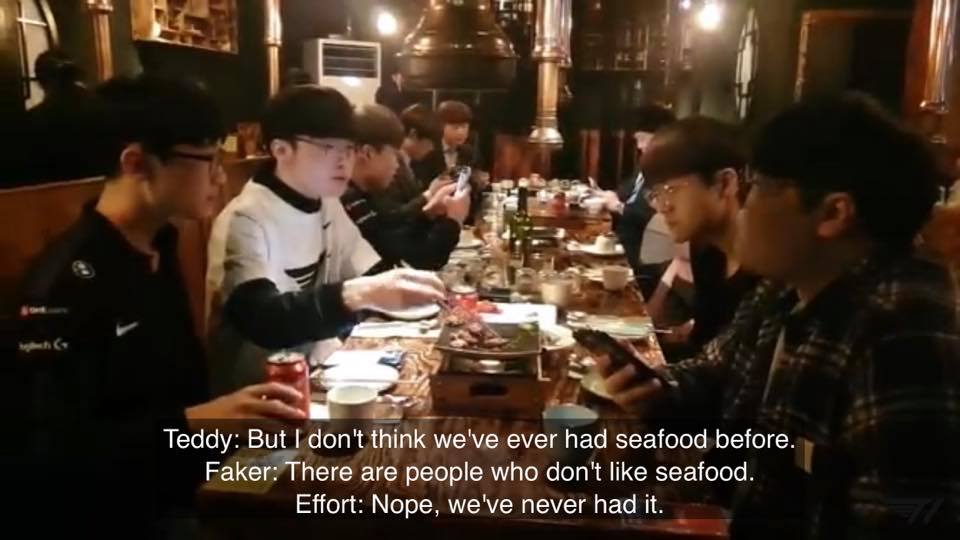 Faker will not touch seafood, especially fish