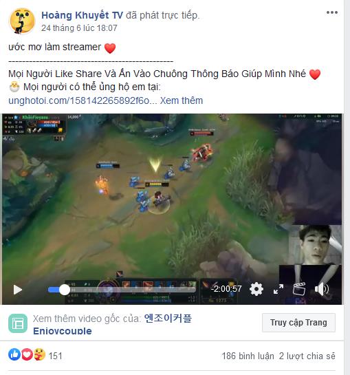 Hoang Khuyet is a streamer with congenital disabilities in his limbs, unable to walk and most of his daily personal tasks require assistance from others.