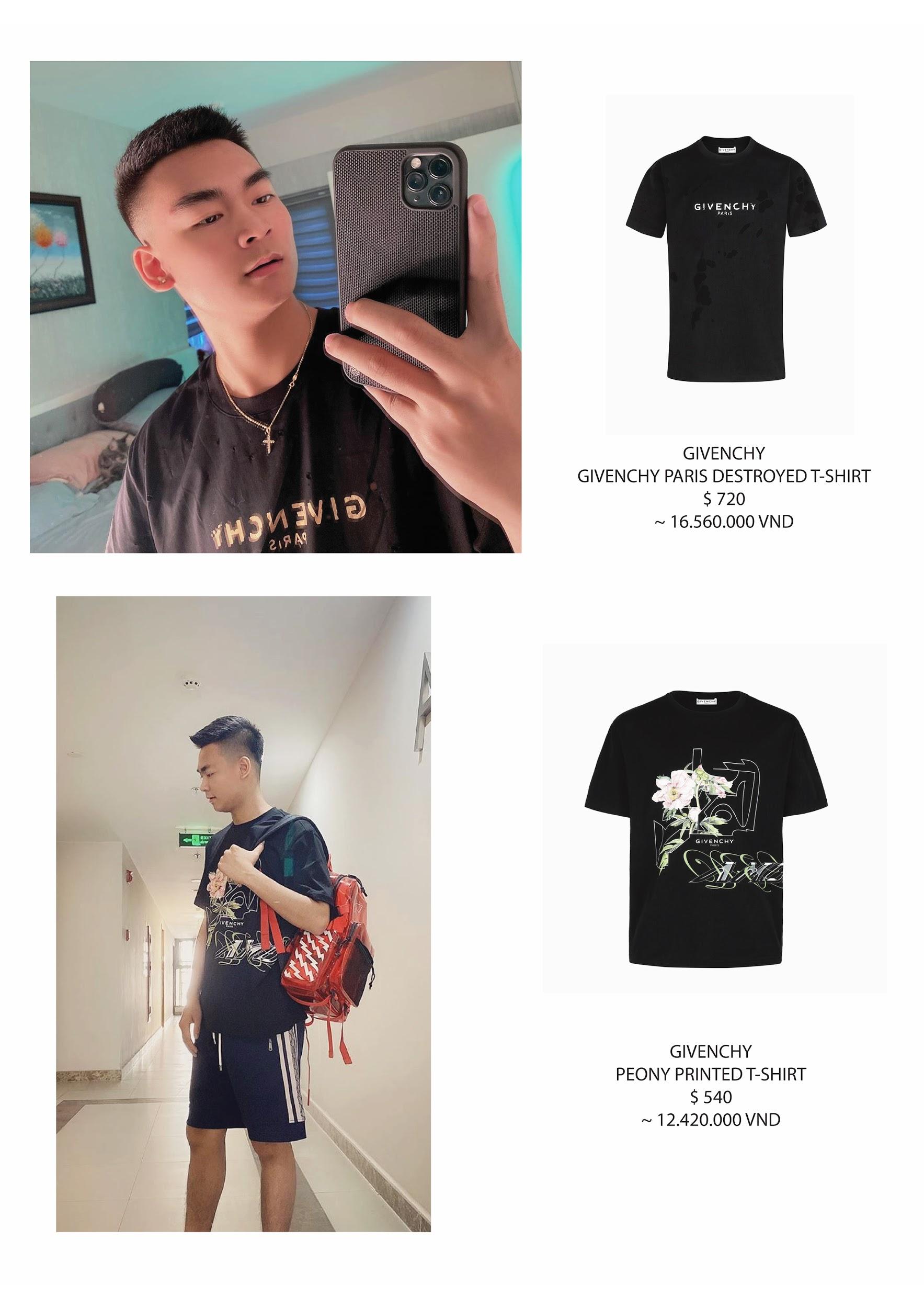 Two designs from Givenchy that Quang Cuốn loves, worth nearly 30 million VND