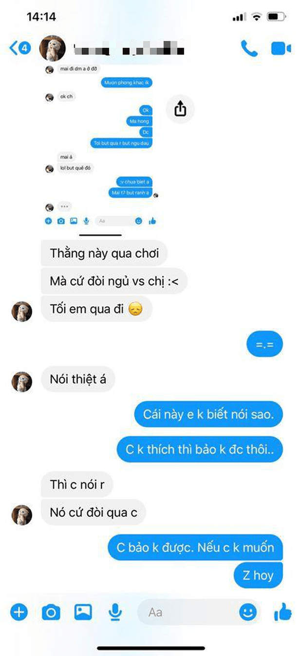 Message from the girl inviting B1 to her house.