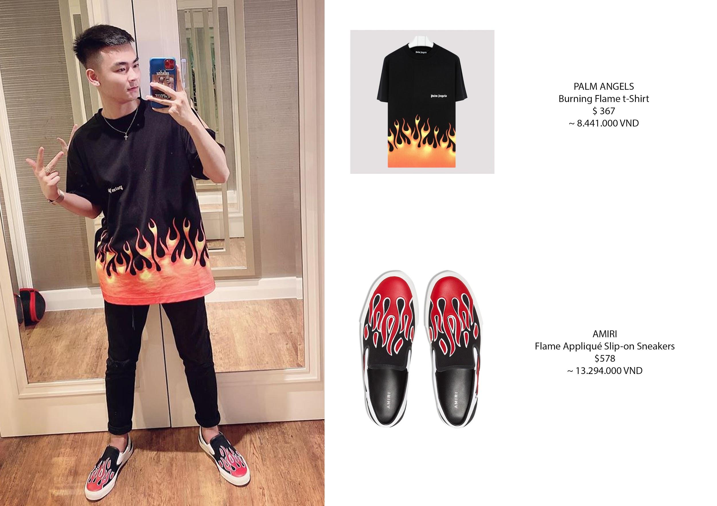 If the Palm Angels shirt costs 8.4 million VND, the AMIRI shoes amount to over 13 million VND.