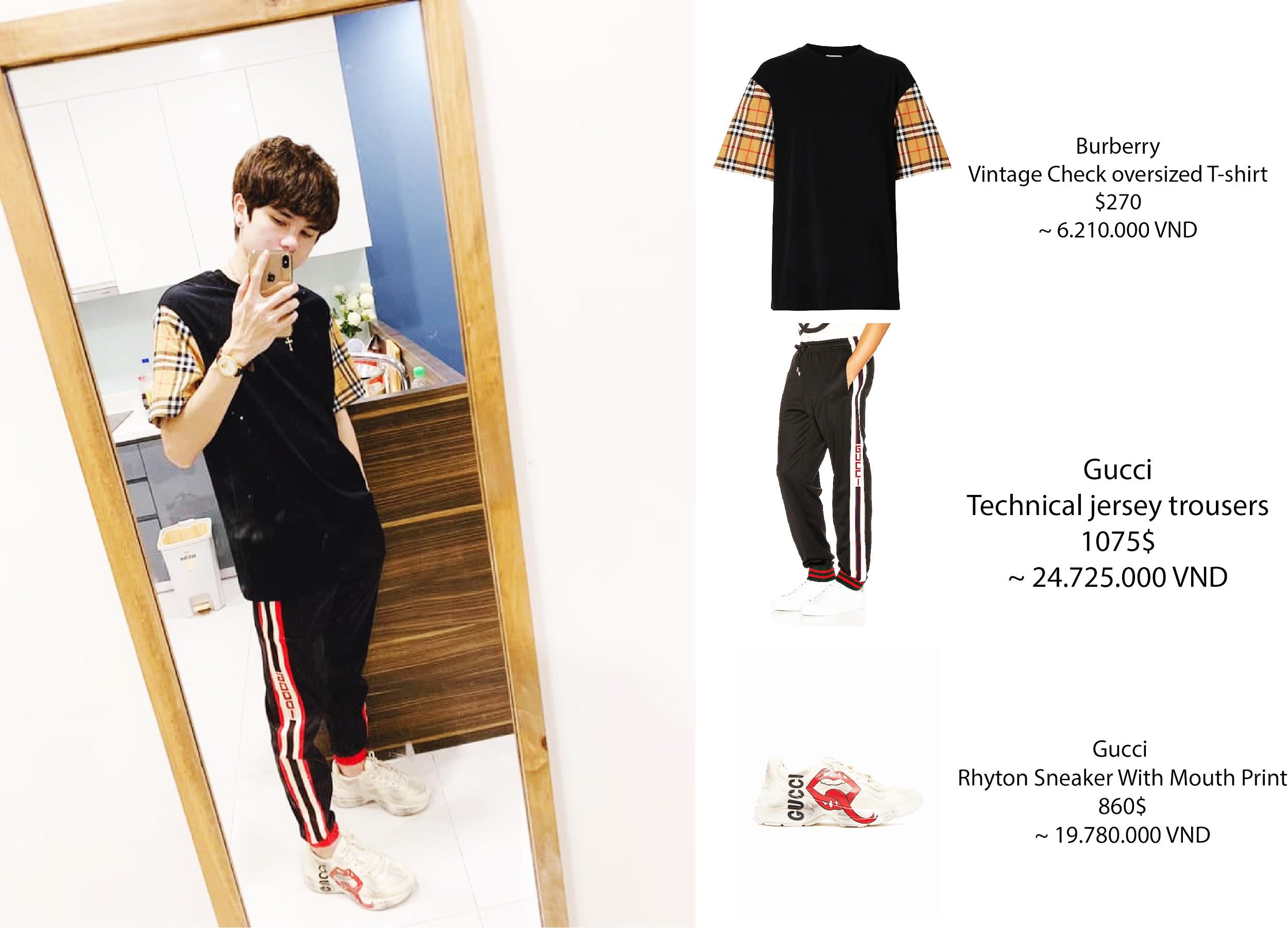 With a total value of over 50 million VND, this is a favorite outfit of Gầy whenever he goes live