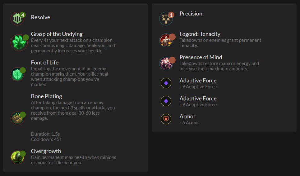 Standard rune setup for the 'new' Senna