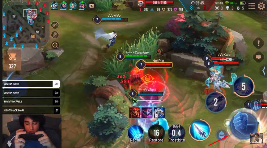 When performing basic attacks in Arena of Valor, there will be animation indicating that the player pressed that button