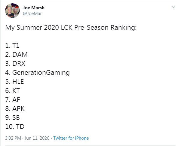 T1 CEO's prediction for the LCK Summer results