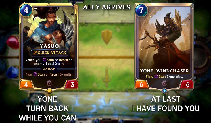 Yone and Yasuo have many interactions with each other in Legends of Runeterra