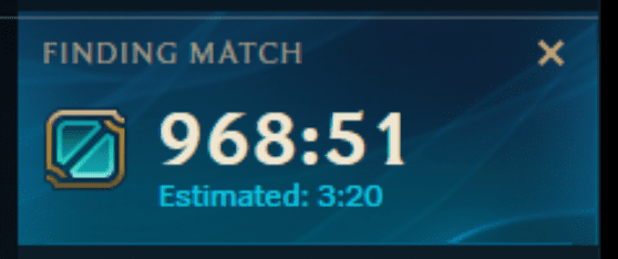 The more you AFK, the longer your matchmaking time will be
