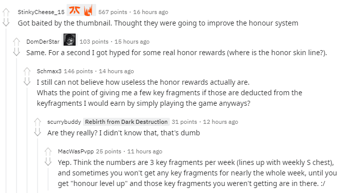 The community was let down thinking Riot would upgrade the Honor system