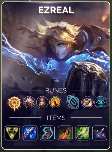 Ezreal's item build is not much different from the usual