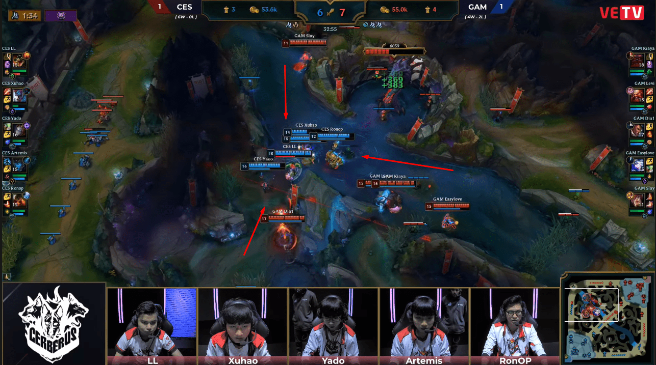 GAM Esports always tries to surround Cerberus members from multiple directions around key objectives