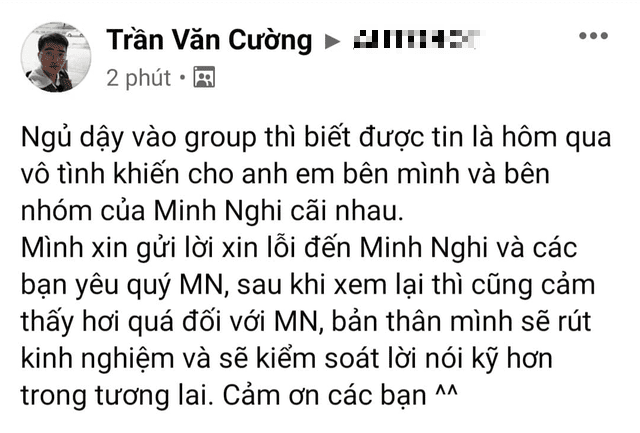 Optimus apologizes to Minh Nghi after his remarks