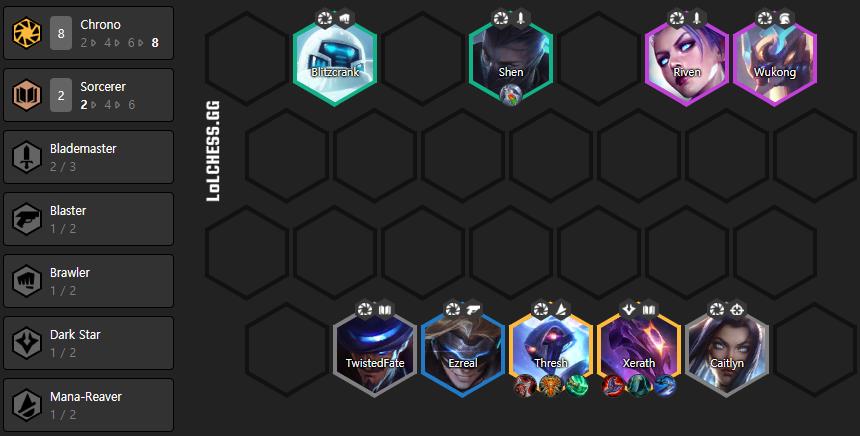 Xerath as the main carry with 2 activations: 8 Time Warp + 2 Sorcerer