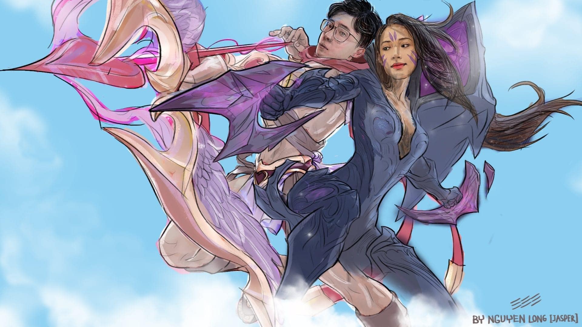 An extremely cute fan art of the couple Cara - Noway