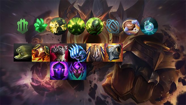Recommended runes and items for Malphite to build tank in mid lane
