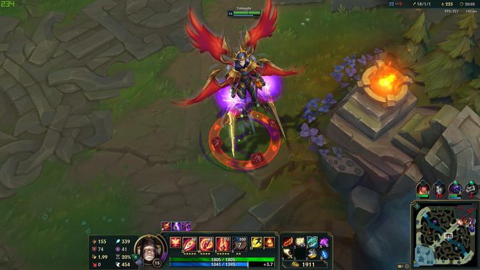 Kayle separates her sword when entering the Ascended state