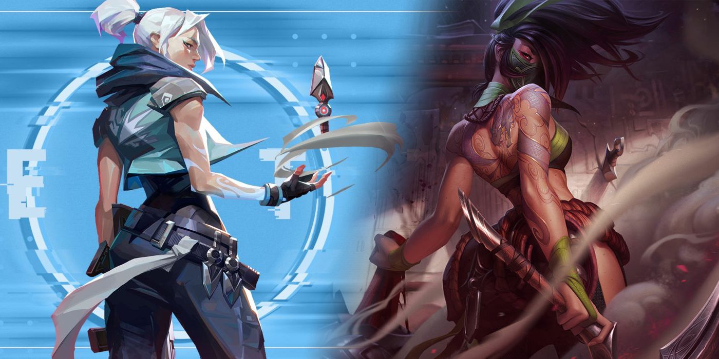 Both characters Jett and Akali share the commonality of using shurikens and have very agile flying skills