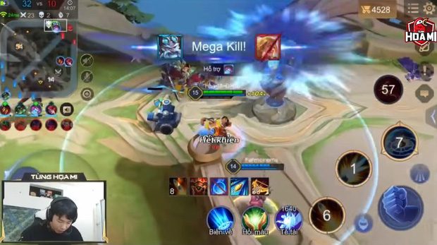 Commentator Tùng Họa Mi once achieved 4 consecutive Mega Kills in a single combat, even reaching 6 Mega Kills in that match.