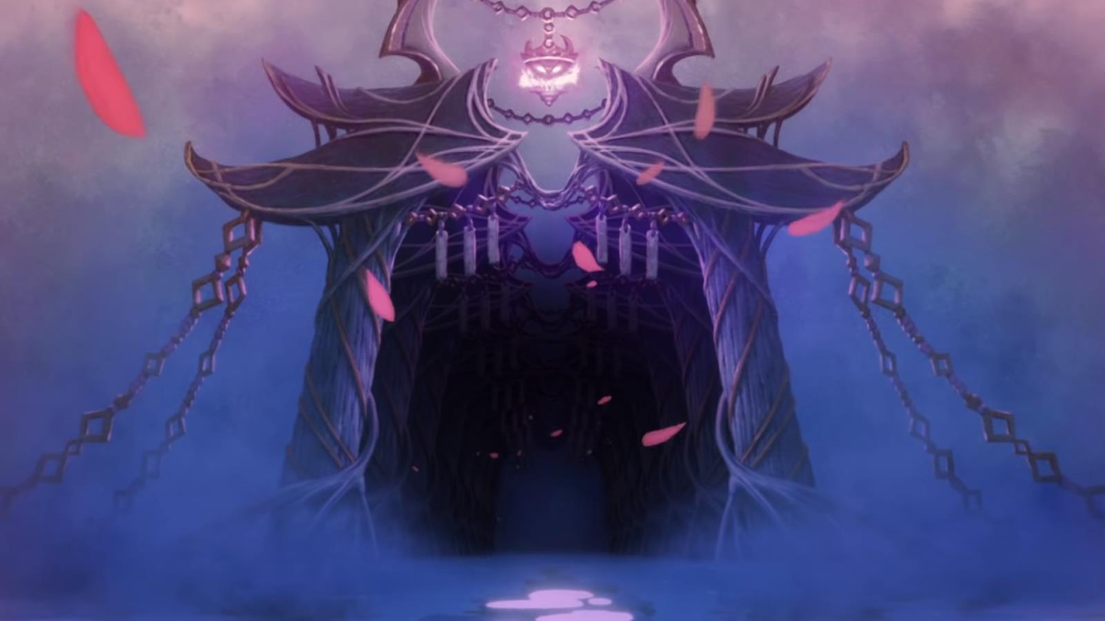 But instead of continuing with the Gatekeeper to the peaceful place, Yone was lured into the gate by the Collector (with Thresh's lantern hanging in the middle of the gate).