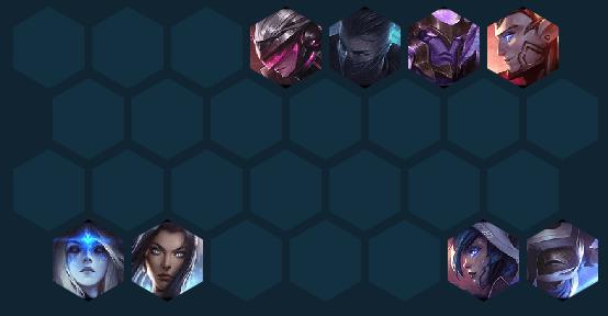 Team composition with Xayah as the main carry