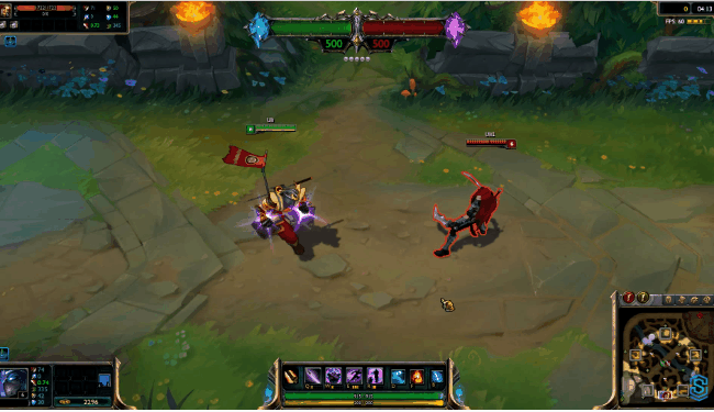 Old Shen's Ki Blade passive, during which he uses dual swords