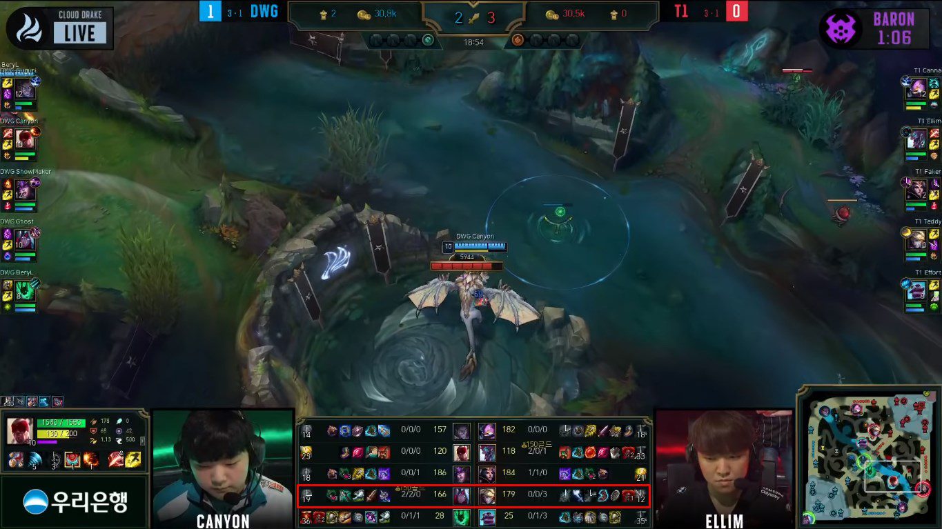 At the time the third dragon was available, Teddy still hadn't completed Muramana, while Varus had Black Cleaver, an item that grants immediate power