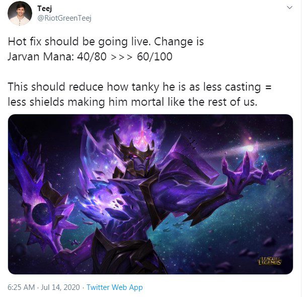 Update announcement from Riot Games