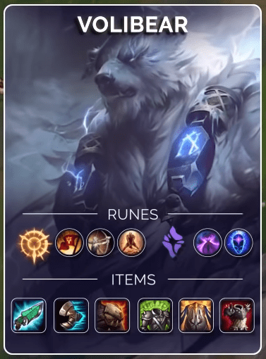 How to choose runes and build items for Volibear Hextech Gunblade