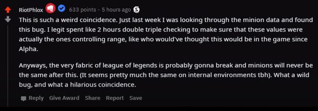 Riot Games employees happened to notice this shortly before it was pointed out