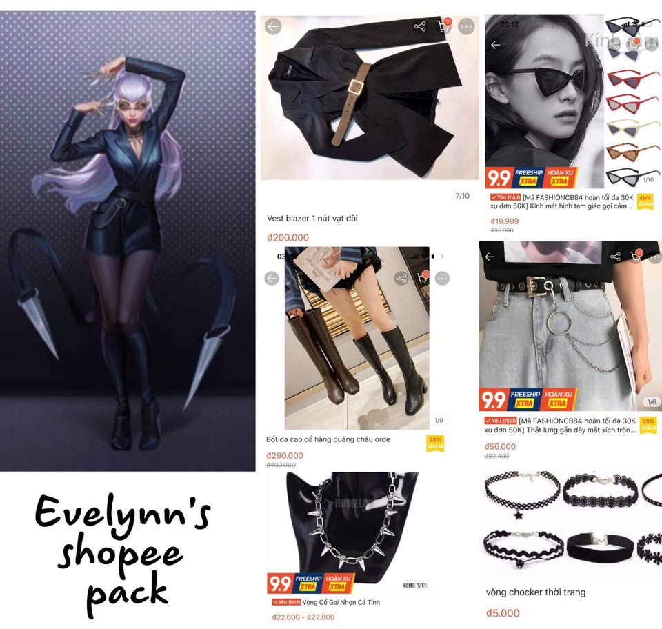 Evelynn's 'Full package' found on Shopee