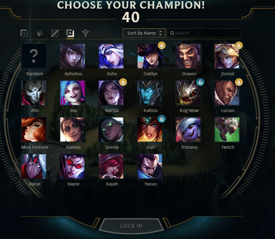 When successfully setting a favorite champion, that champion will have a star next to it