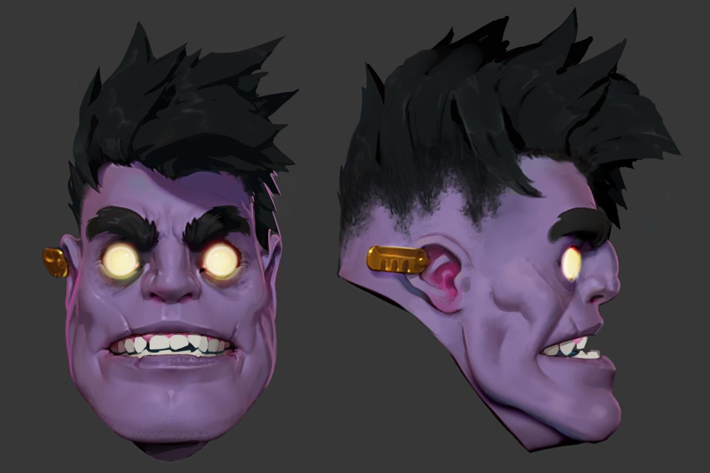 The new hairstyle and face of Dr. Mundo, the characteristic 'lolling tongue' from the old version seems to have been removed