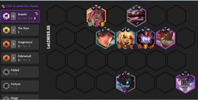 Basic composition with 8 Brawlers - 3 Forest Spirits