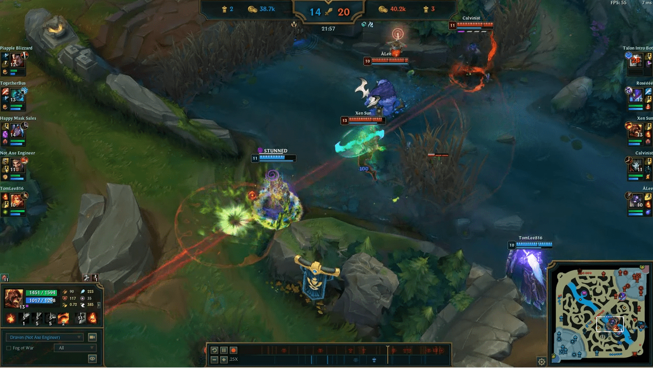 However, Draven's attack with Spinning Axe only dealt 141 damage to Brand