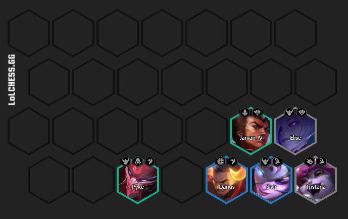 The lineup you should aim for in the mid-game when planning to play the Butcher composition