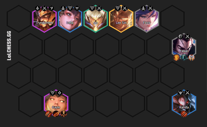 In a luckier scenario, players can achieve victory with a team of 8 Duelists like this