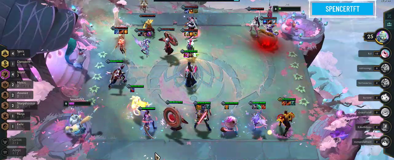 Player SpencerTFT also achieved top 1 with the Spirit - Butcher composition