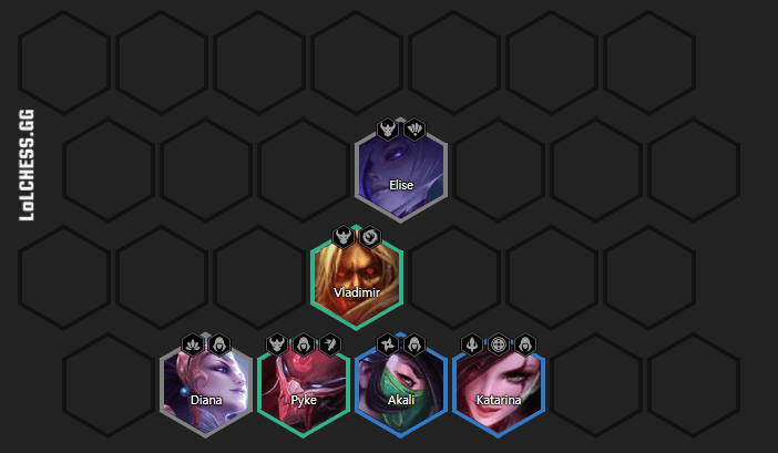 Mid-game lineup with Chosen Akali