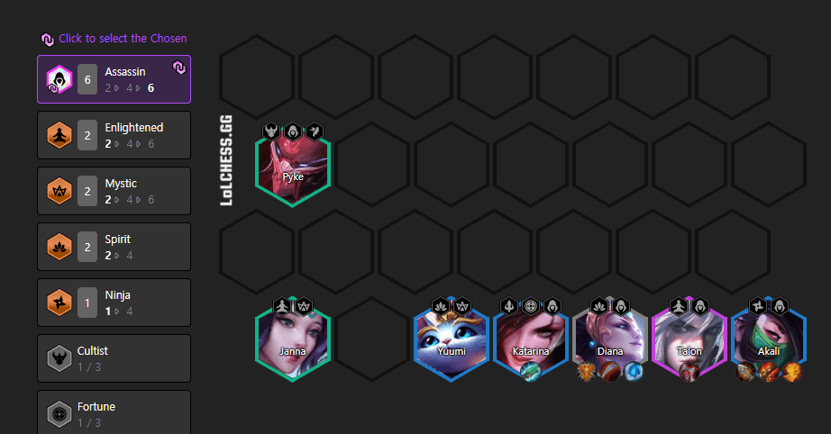 You can easily transition to a 6 Assassin team with Diana as a trait