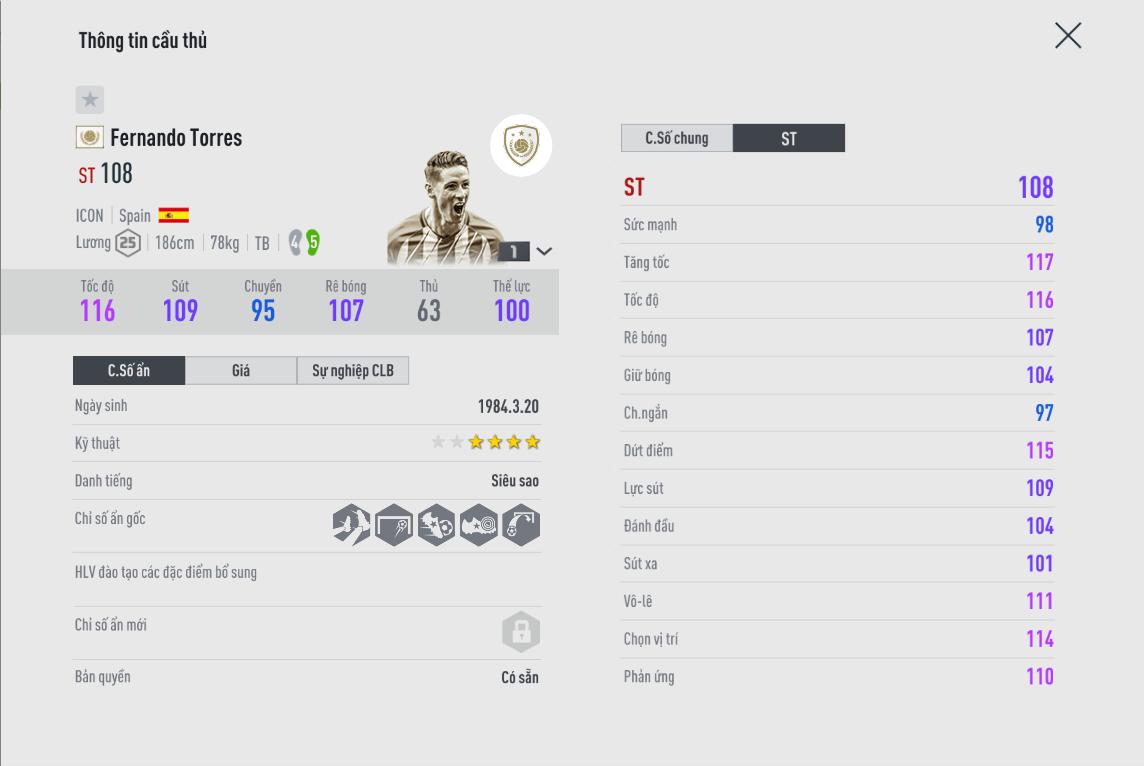 An impeccable striker's stats card.