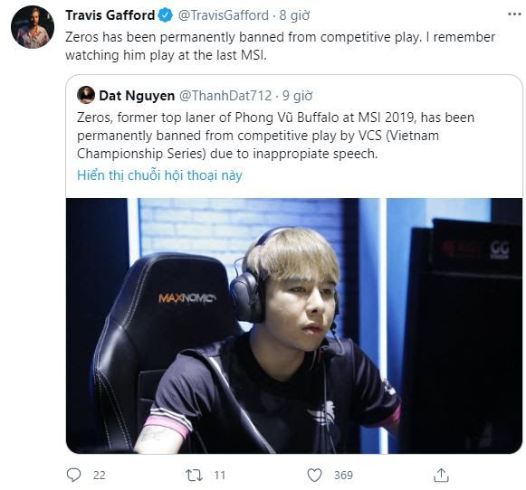 "Zeros has been permanently banned from the VCS tournament. I still remember his performance at MSI that year." - Writer Travis Garfford expresses his regret over the news of Zeros' ban