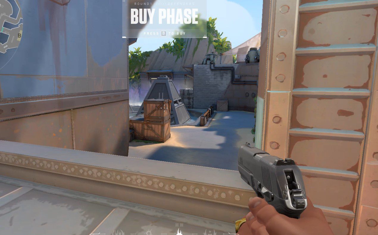 Defenders have elevated positions at site A, suitable for long-range combat