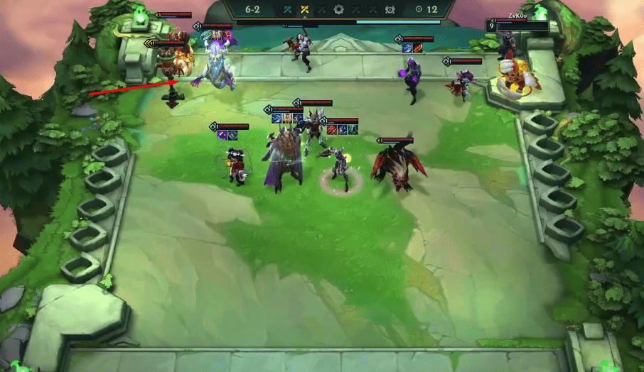 Initially, ZyKOo placed Aurelion Sol in the back row